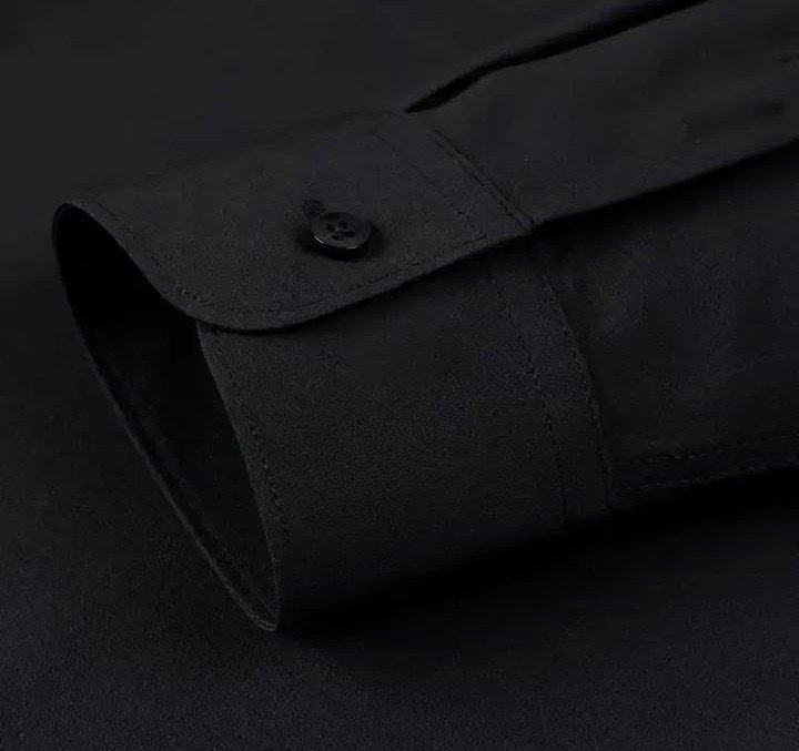 Black Full-Sleeve plain Shirt for Men | Classic Cotton Shirt - Image 3