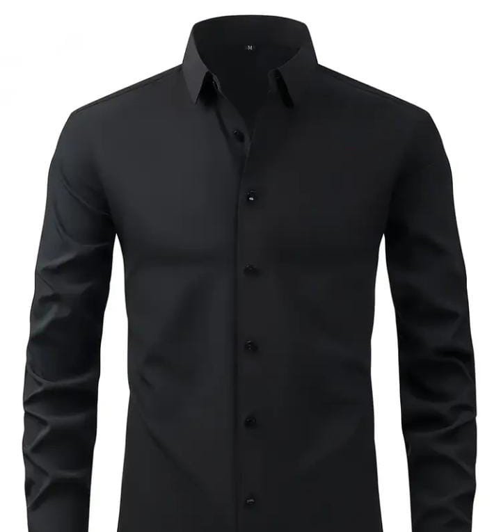 Black Full-Sleeve plain Shirt for Men | Classic Cotton Shirt