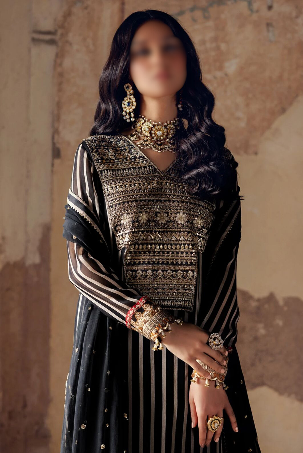 Printed Chiffon Embroidered 3-Piece Suit - Image 2