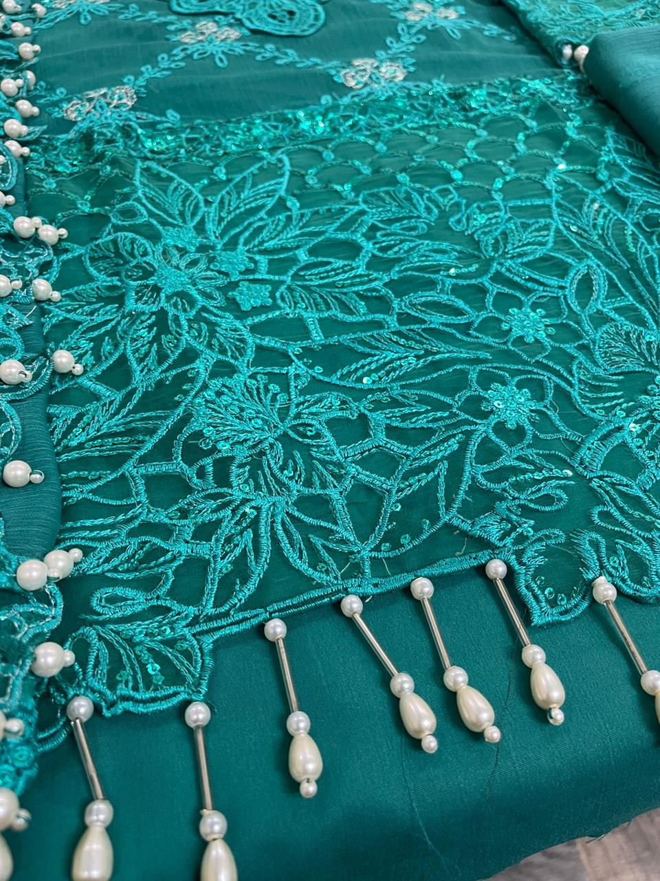 Luxury Chiffon Fully Embroidered 3-Piece Suit - Image 6