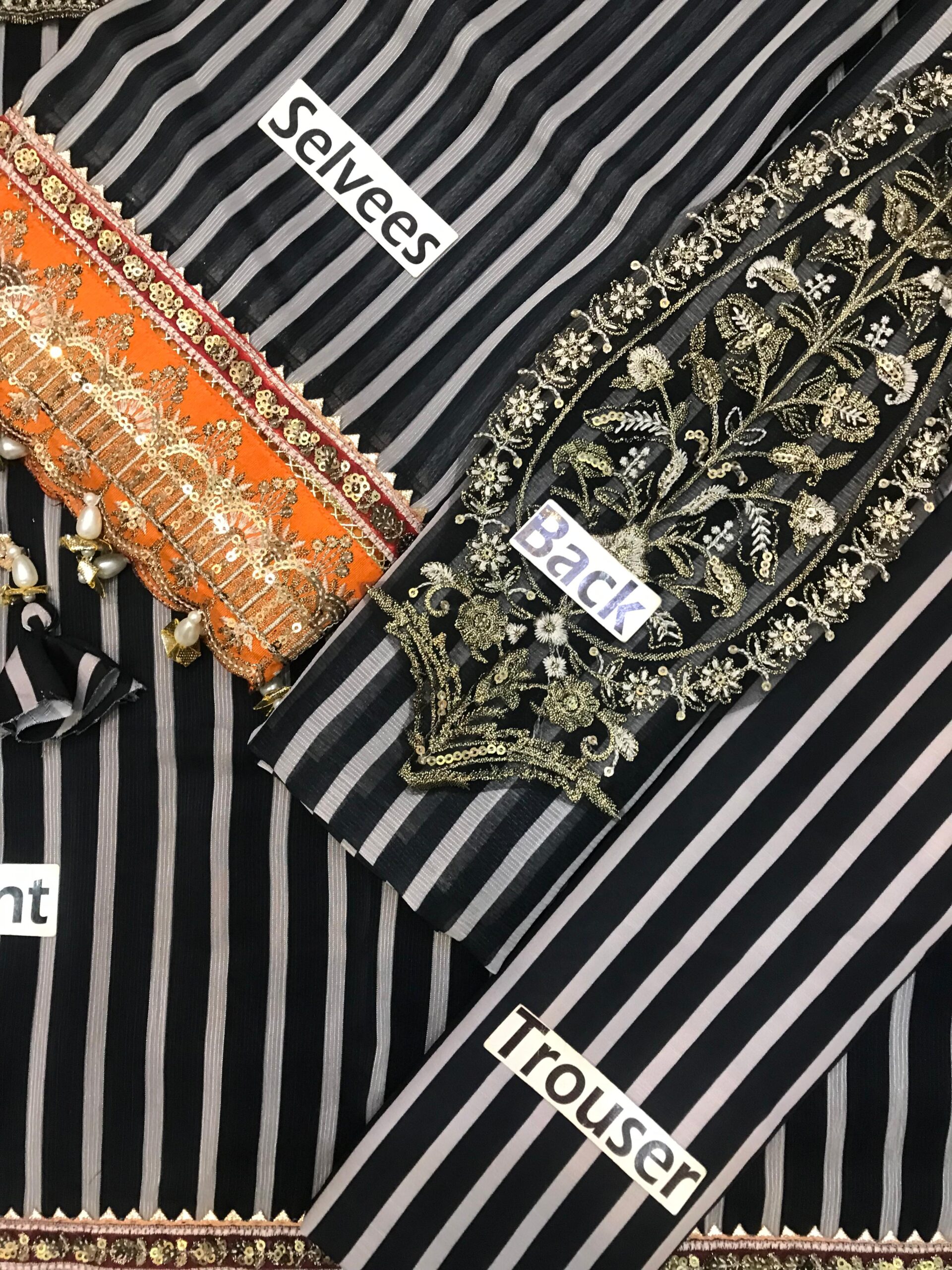 Printed Chiffon Embroidered 3-Piece Suit - Image 5