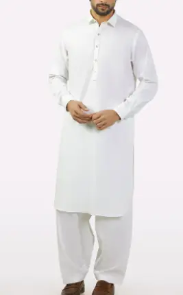 Off White Wash & Wear Shalwar Kameez - Image 2