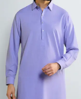 Sky Blue Wash & Wear Shalwar Kameez - Image 2