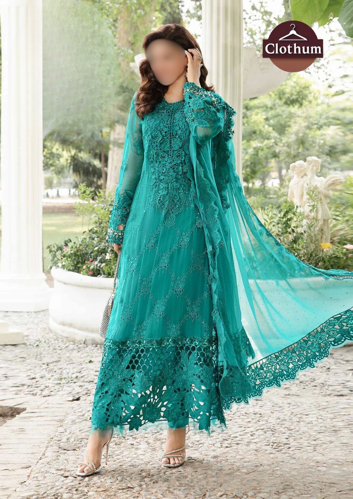 Luxury Chiffon Fully Embroidered 3-Piece Suit