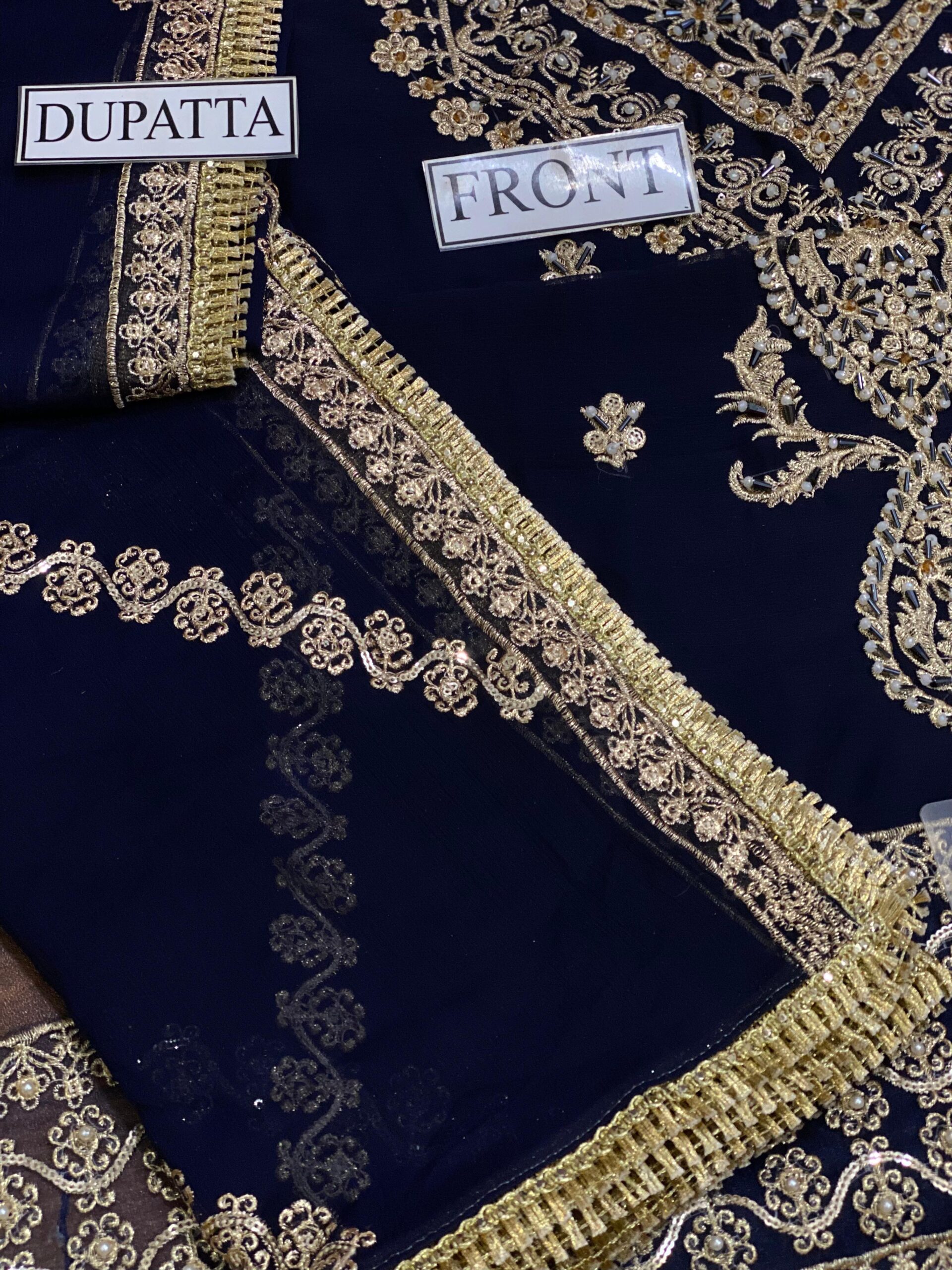 Luxury Heavy Embroidered Chiffon Suit - Image 6