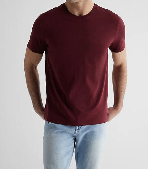 Premium Maroon Crew Neck T-Shirt for Men | Slim Fit Cotton